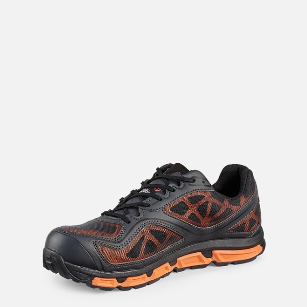 Black / Orange Red Wing Athletics Safety Toe Athletic Men's Safety Shoes | US0000626