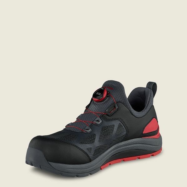 Black / Red Red Wing CoolTech Athletics Safety Toe Men's Work Shoes | US0000869