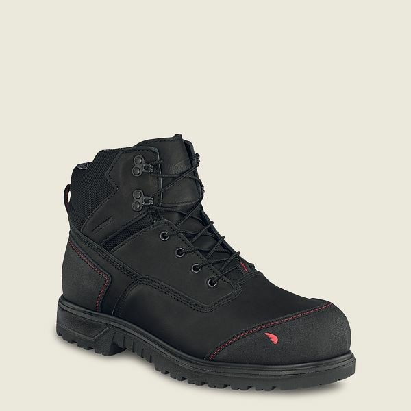 Black Red Wing Brnr XP 6-inch Waterproof Safety Toe Boot Men\'s Work Boots | US0000476