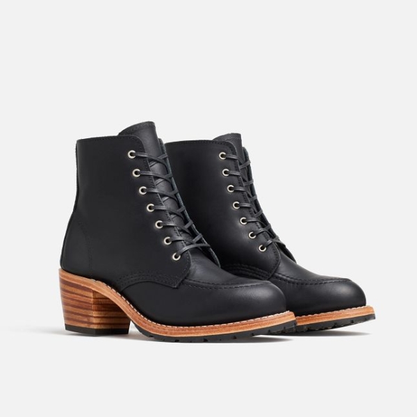 Black Red Wing Heeled Boundary Leather Women's Heritage Boots | US0000028