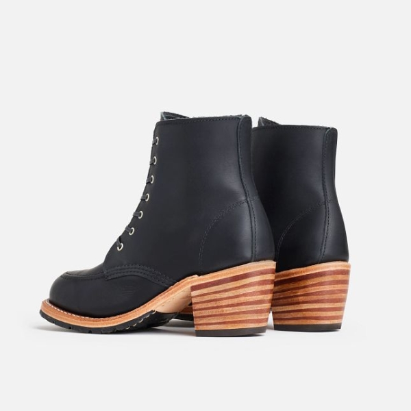 Black Red Wing Heeled Boundary Leather Women's Heritage Boots | US0000028