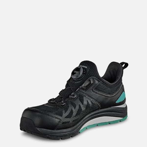 Black / Turquoise Red Wing Cooltech™ Athletics Safety Toe Women's Work Shoes | US0000893