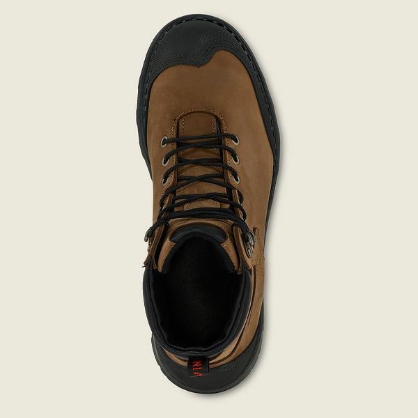 Brown / Black Red Wing Burnside 6-inch Waterproof Men's Safety Toe Boots | US0000191
