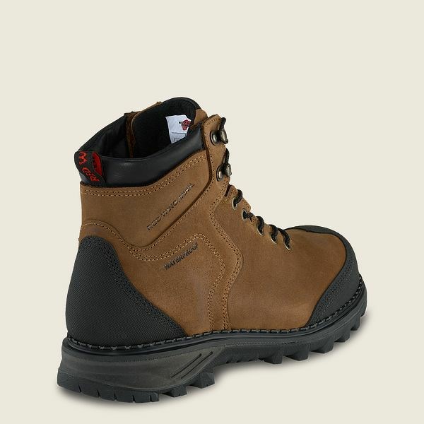 Brown / Black Red Wing Burnside 6-inch Waterproof Safety Toe Boot Men's Work Boots | US0000470