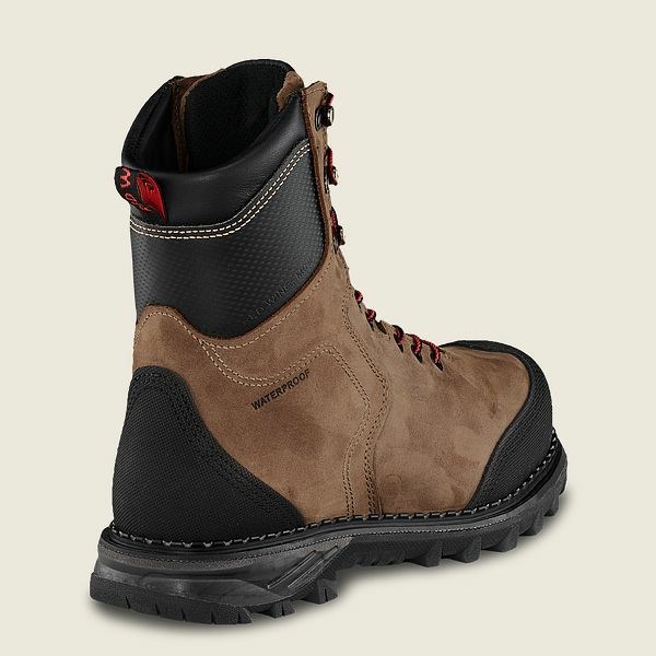 Brown / Black Red Wing Burnside 8-inch Waterproof, CSA Safety Toe Boot Men's Work Boots | US0000468