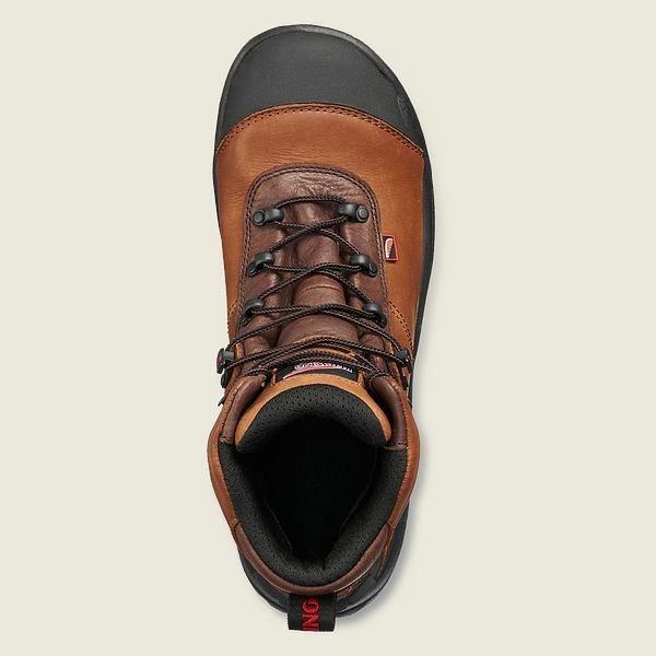 Brown / Black Red Wing Crv 6-inch Waterproof Men's Safety Toe Boots | US0000178