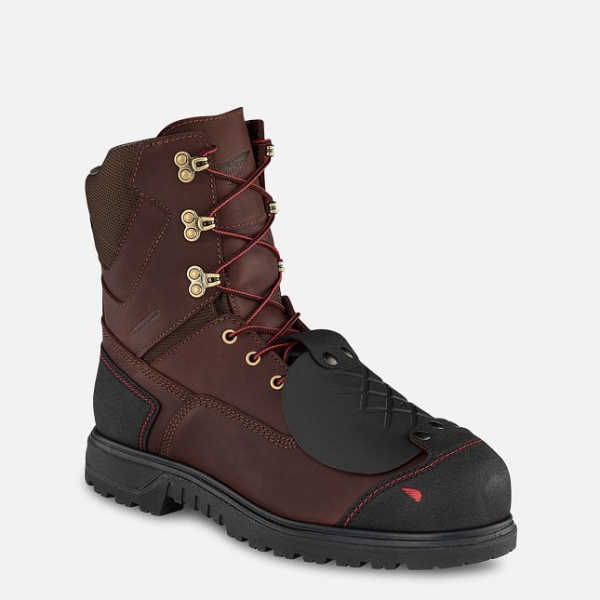 Brown Red Wing Brnr Xp 8-inch Waterproof Metguard Men\'s Safety Shoes | US0000594