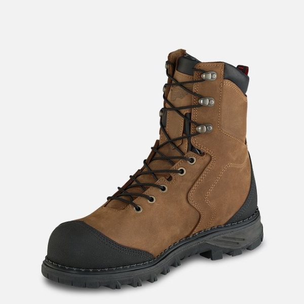 Brown Red Wing Burnside 8-inch Waterproof Men's Work Boots | US0000230