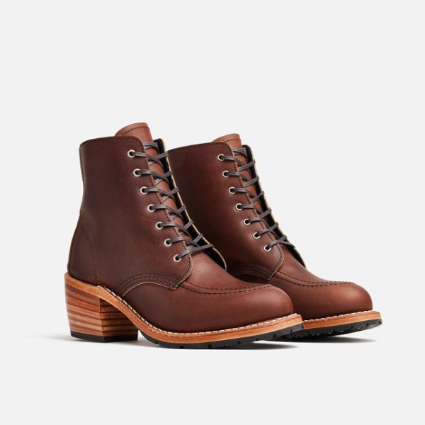 Brown Red Wing Heeled Harness Leather Women's Heritage Boots | US0000038