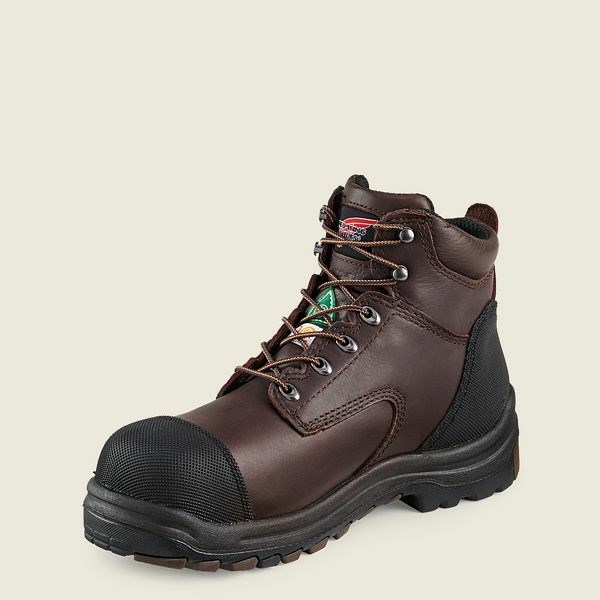 Brown Red Wing King Toe 6-inch Waterproof CSA Safety Toe Boot Men's Work Boots | US0000438