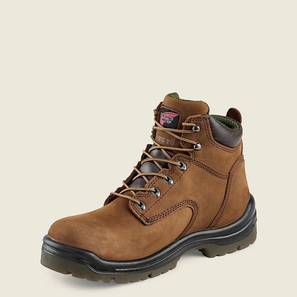 Brown Red Wing King Toe 6-inch Waterproof Soft Toe Boot Men's Work Boots | US0000443