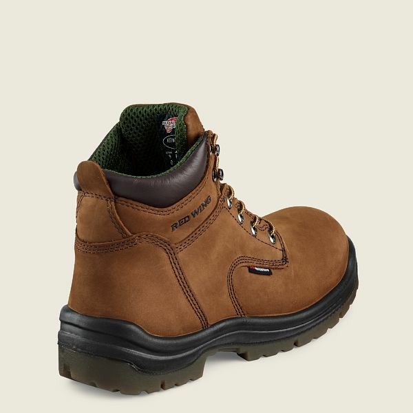 Brown Red Wing King Toe 6-inch Waterproof Safety Toe Boot Men's Work Boots | US0000524