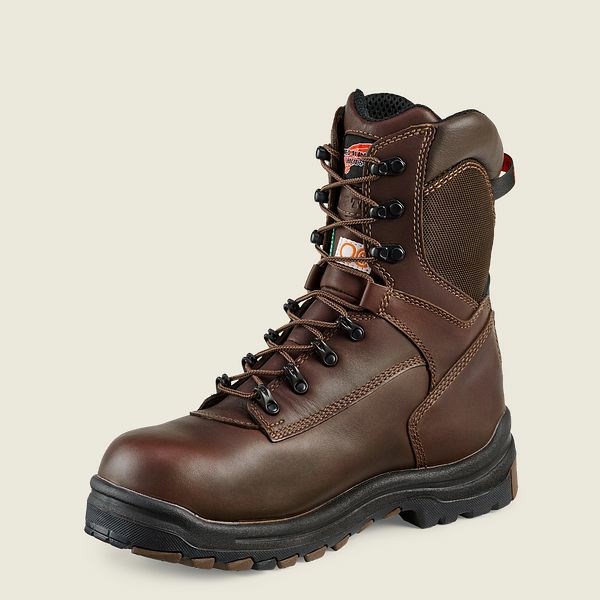 Brown Red Wing King Toe 8-inch Insulated, Waterproof CSA Safety Toe Boot Men's Work Boots | US0000435