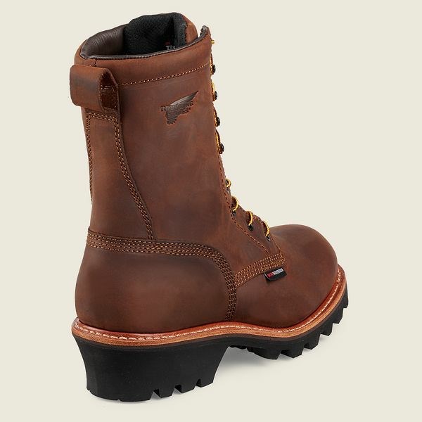 Brown Red Wing LoggerMax 9-inch Insulated, Waterproof Men's Safety Toe Boots | US0000133