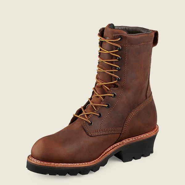 Brown Red Wing LoggerMax 9-inch Insulated, Waterproof Men's Safety Toe Boots | US0000133