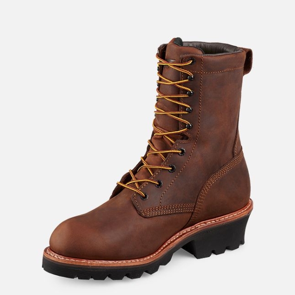 Brown Red Wing LoggerMax 9-inch Insulated, Waterproof Men's Work Boots | US0000358