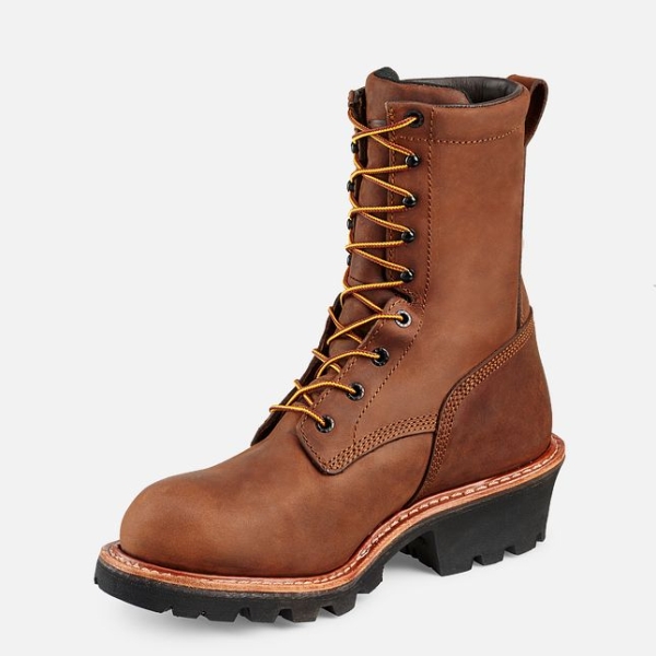 Brown Red Wing LoggerMax 9-inch Waterproof Men's Work Boots | US0000275