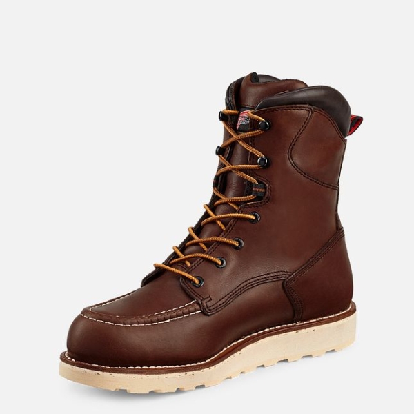 Brown Red Wing Traction Tred 8-inch Waterproof Men's Work Boots | US0000234