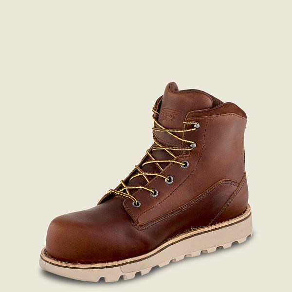 Brown Red Wing Traction Tred Lite 6-inch Waterproof Men's Safety Toe Boots | US0000104