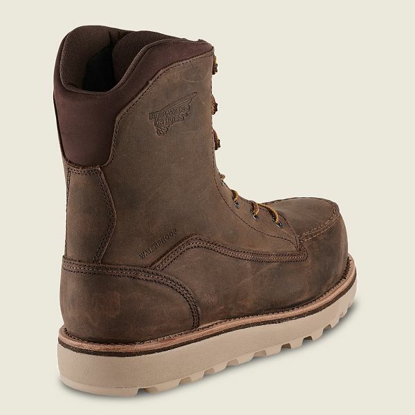 Brown Red Wing Traction Tred Lite 8-inch Waterproof Men's Safety Toe Boots | US0000103