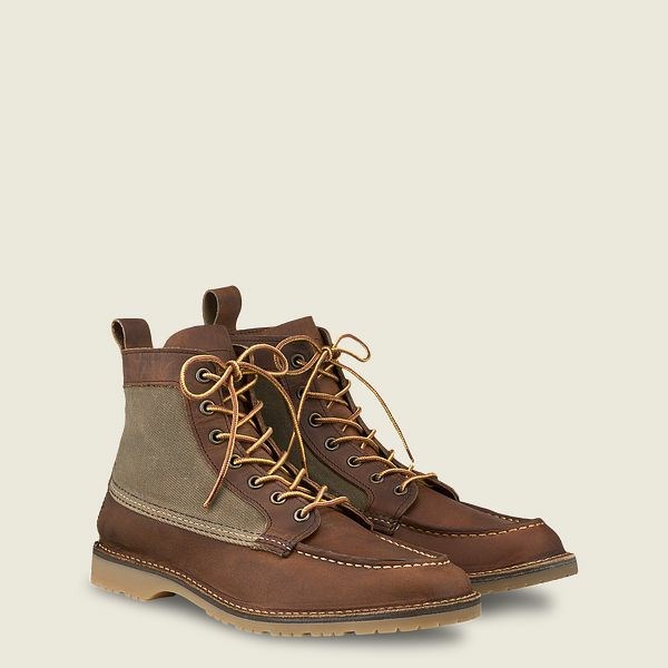 Brown Red Wing Weekender Canvas Moc 6-Inch Boot Men's Heritage Boots | US0000010