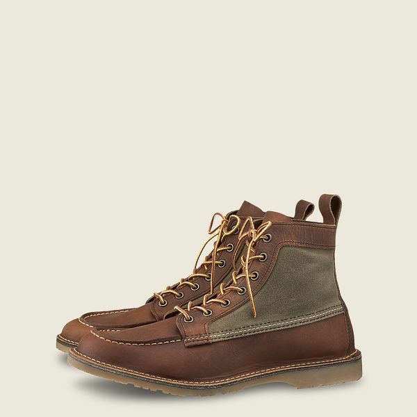 Brown Red Wing Weekender Canvas Moc 6-Inch Boot Men's Heritage Boots | US0000010