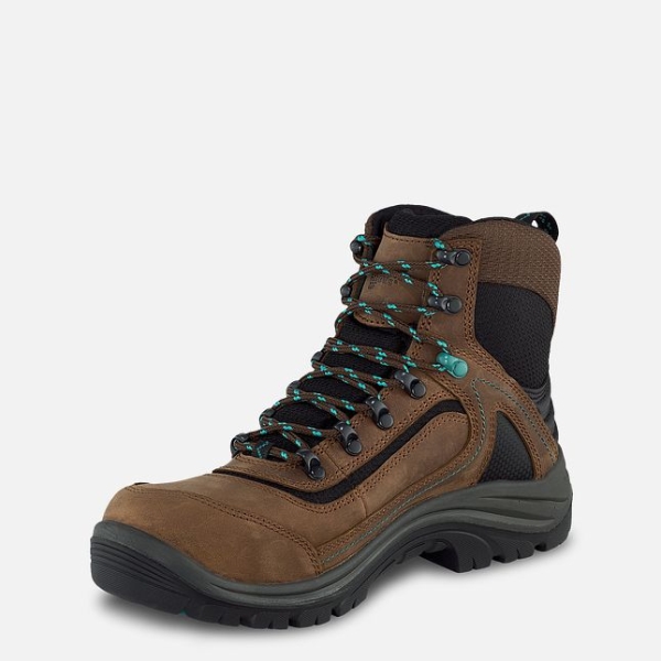 Brown / Turquoise Red Wing Tradeswoman 6-inch Waterproof Women's Work Boots | US0000534