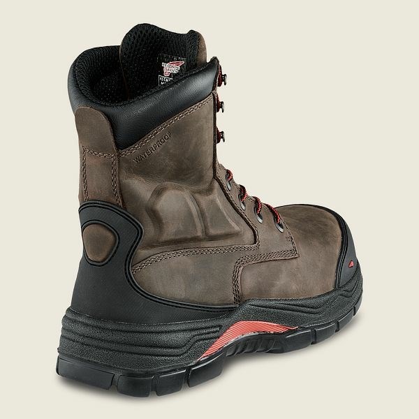 Grey Red Wing King Toe ADC 8-inch Waterproof CSA Metguard Safety Toe Boot Men's Work Boots | US0000432