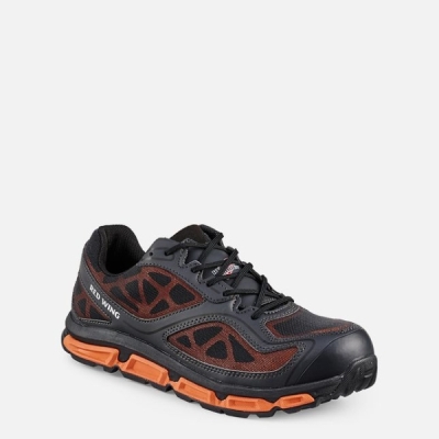 Black / Orange Red Wing Athletics Safety Toe Athletic Men's Work Shoes | US0000822