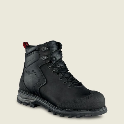 Black Red Wing Burnside 6-inch Waterproof Safety Toe Boot Men's Work Boots | US0000469