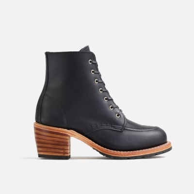 Black Red Wing Heeled Boundary Leather Women's Heritage Boots | US0000028