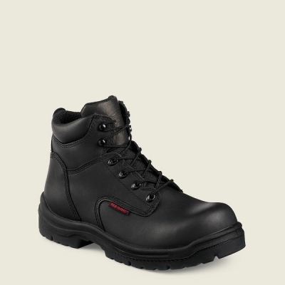 Black Red Wing King Toe 6-inch Safety Toe Boot Men's Work Boots | US0000514