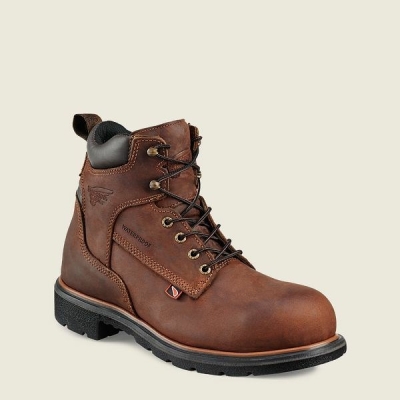 Brown Red Wing DynaForce 6-inch Waterproof Safety Toe Boot Men's Work Boots | US0000458