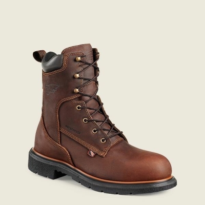 Brown Red Wing DynaForce 8-inch Waterproof Safety Toe Boot Men's Work Boots | US0000459