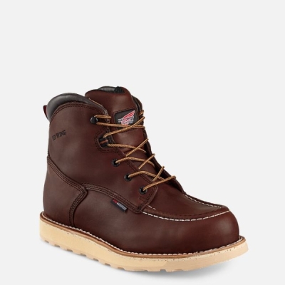 Brown Red Wing Traction Tred 6-inch Waterproof Men's Work Boots | US0000245