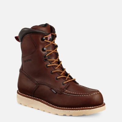 Brown Red Wing Traction Tred 8-inch Waterproof Men's Work Boots | US0000234