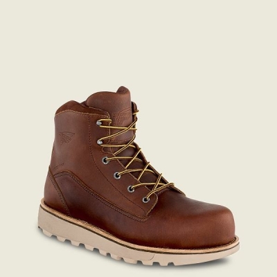 Brown Red Wing Traction Tred Lite 6-inch Waterproof Men's Safety Toe Boots | US0000104